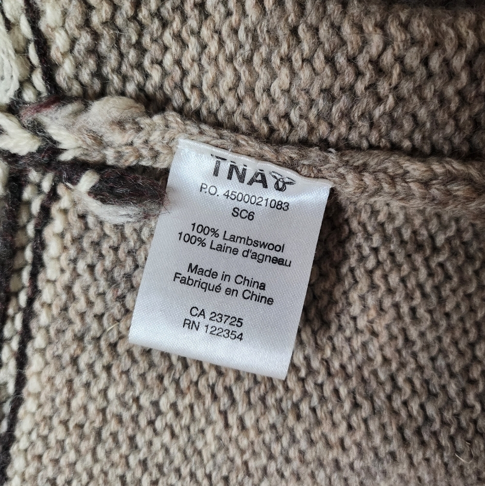 TNA Aritzia Sea to Sky Zip Front Wool Cardigan Sweater Sz Med - Picture 4 of 9